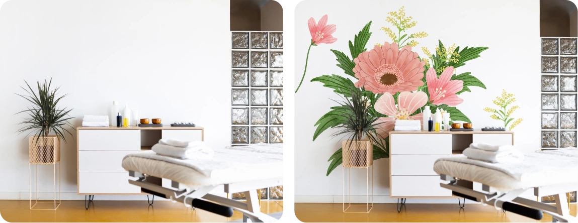 Spa Room | Plaster – Botanical Statement Wall
